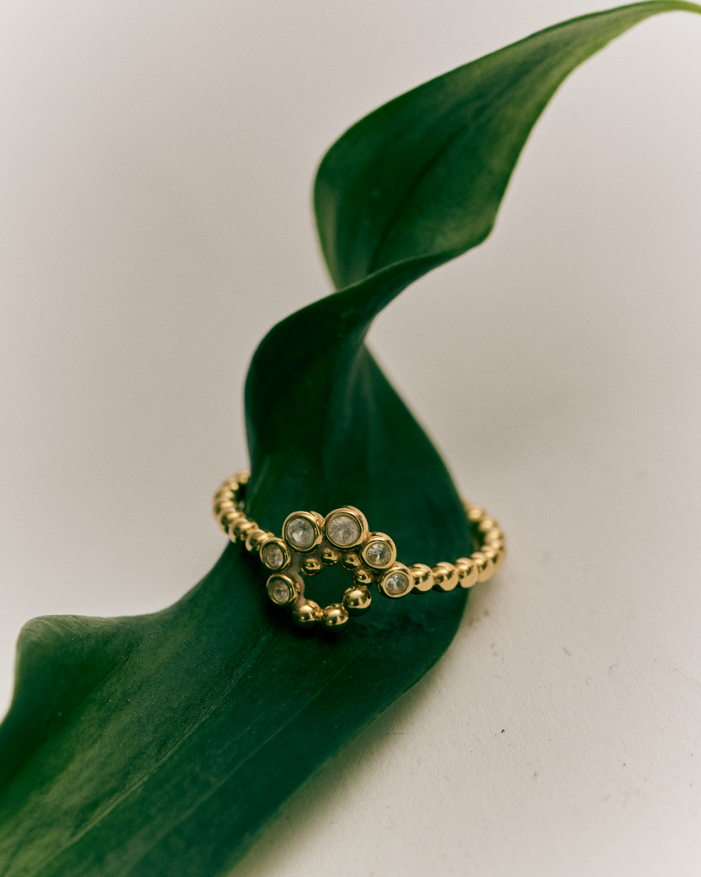 Twist White Sapphire Ring