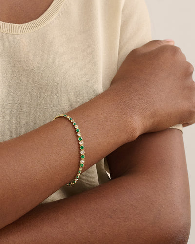 Serena Tennis Green & White Bracelet