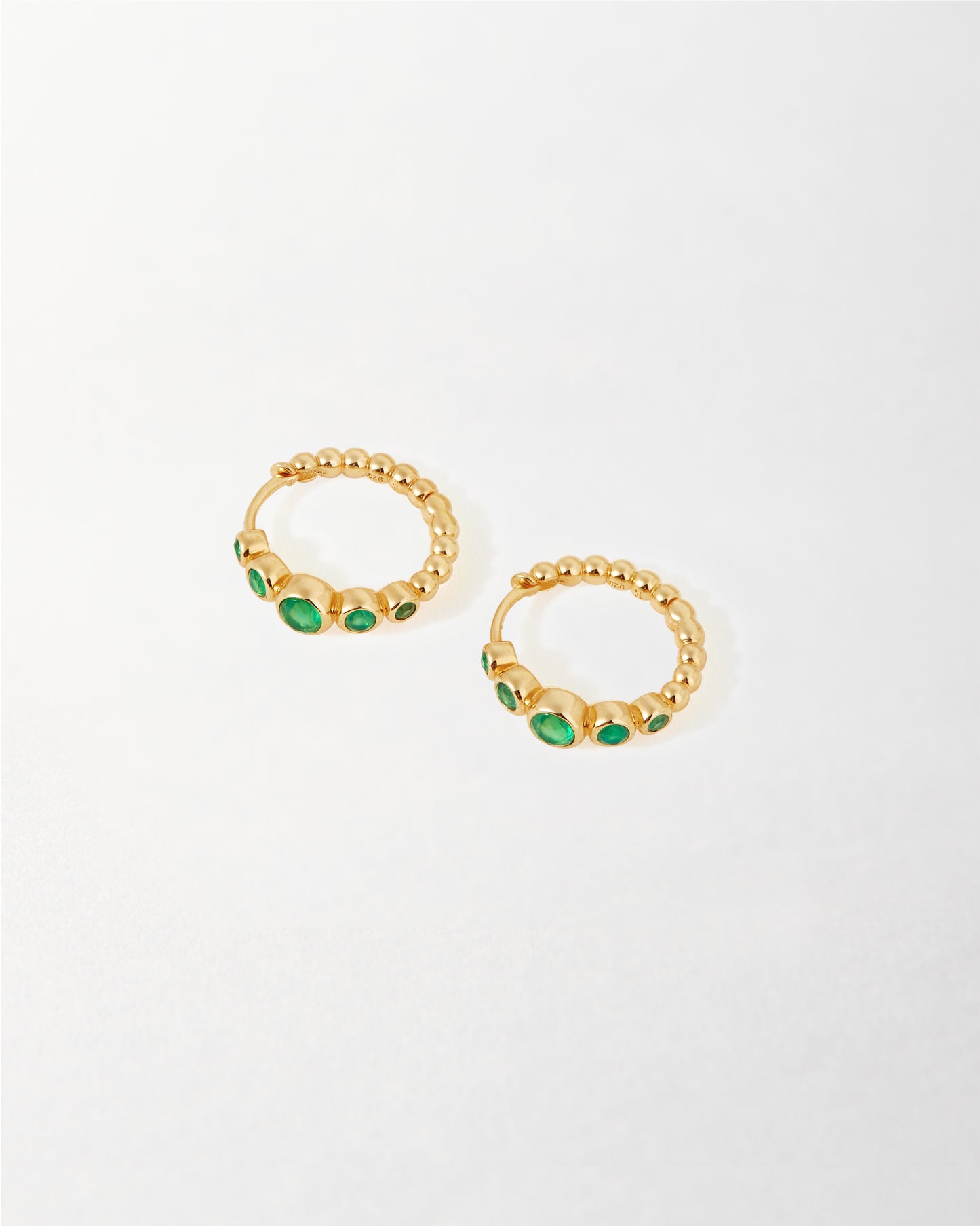 Serena Green Onyx Hoop Earring