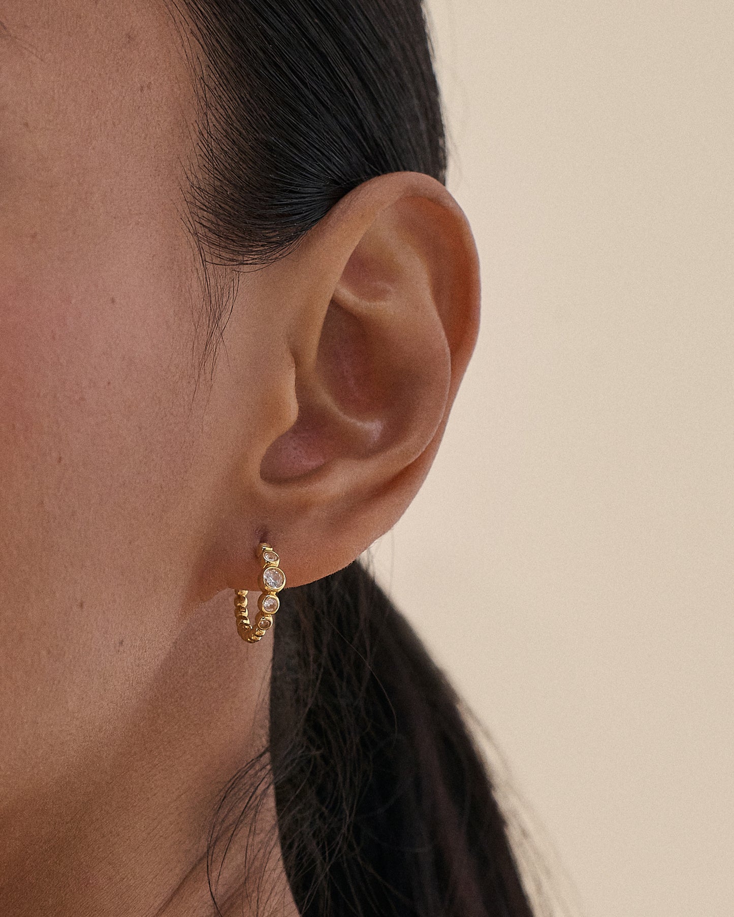 Serena White Sapphire Hoop Earring
