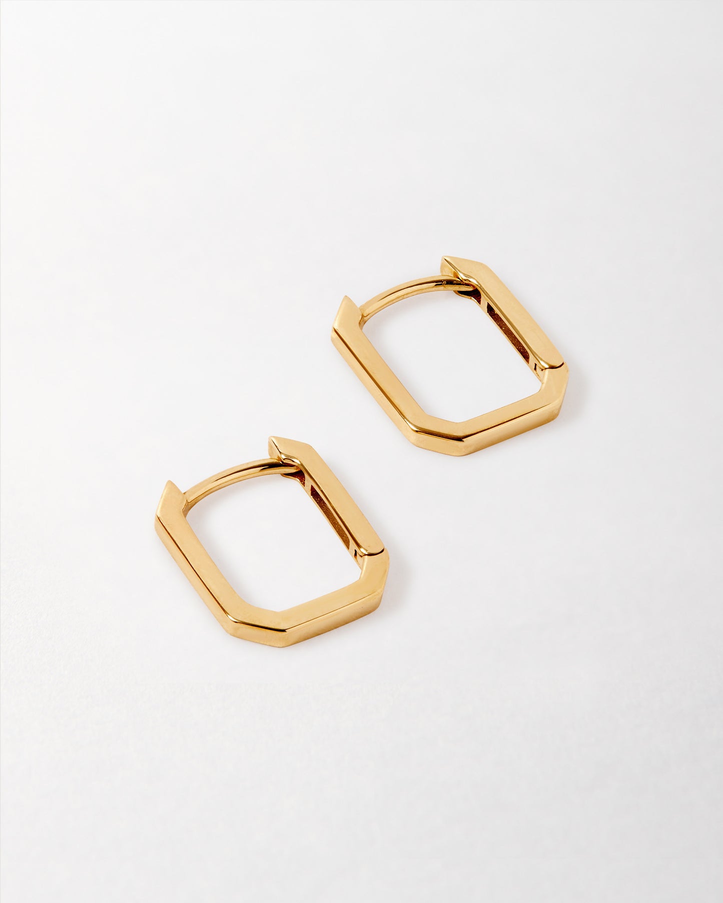 Solid Gold Mini Deco Hoop Earrings