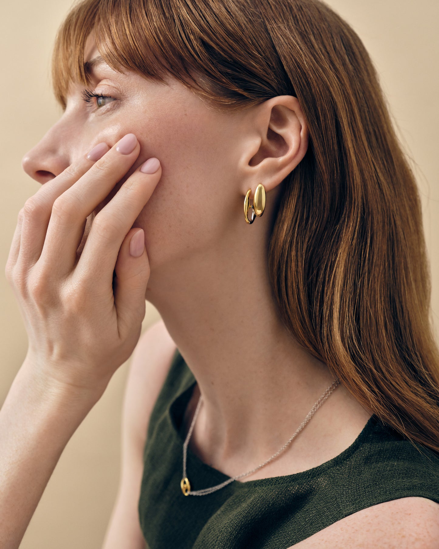 Small Mariner Mixed Metal Hoop Earrings