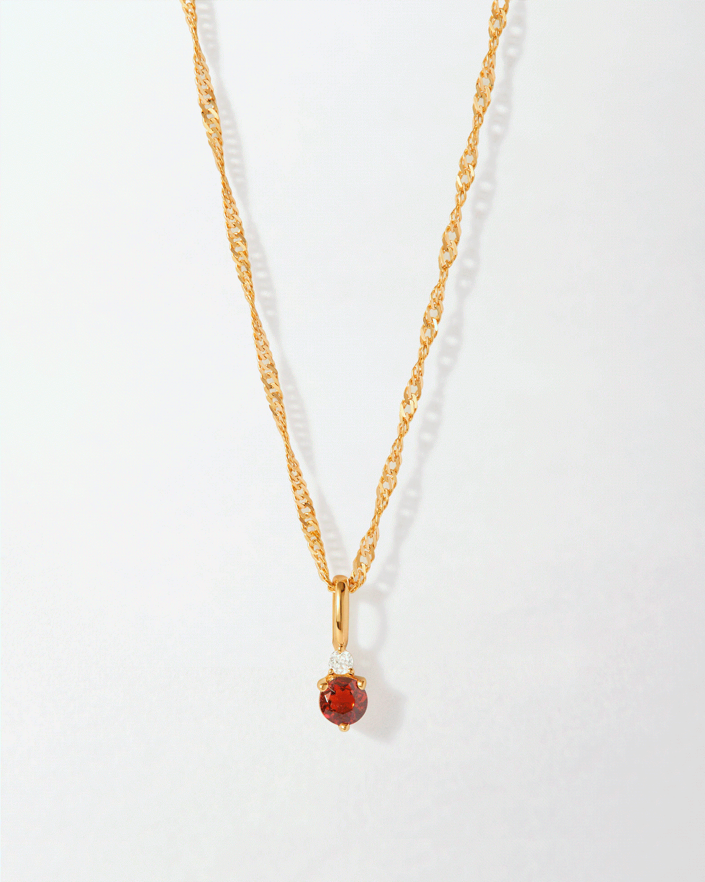 Solid Gold Birthstone Necklace