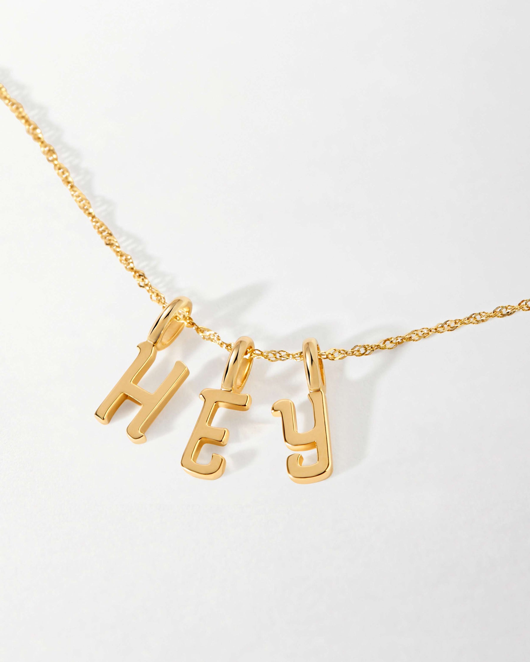 Triple Initial Solid Gold Necklace – EDGE of EMBER