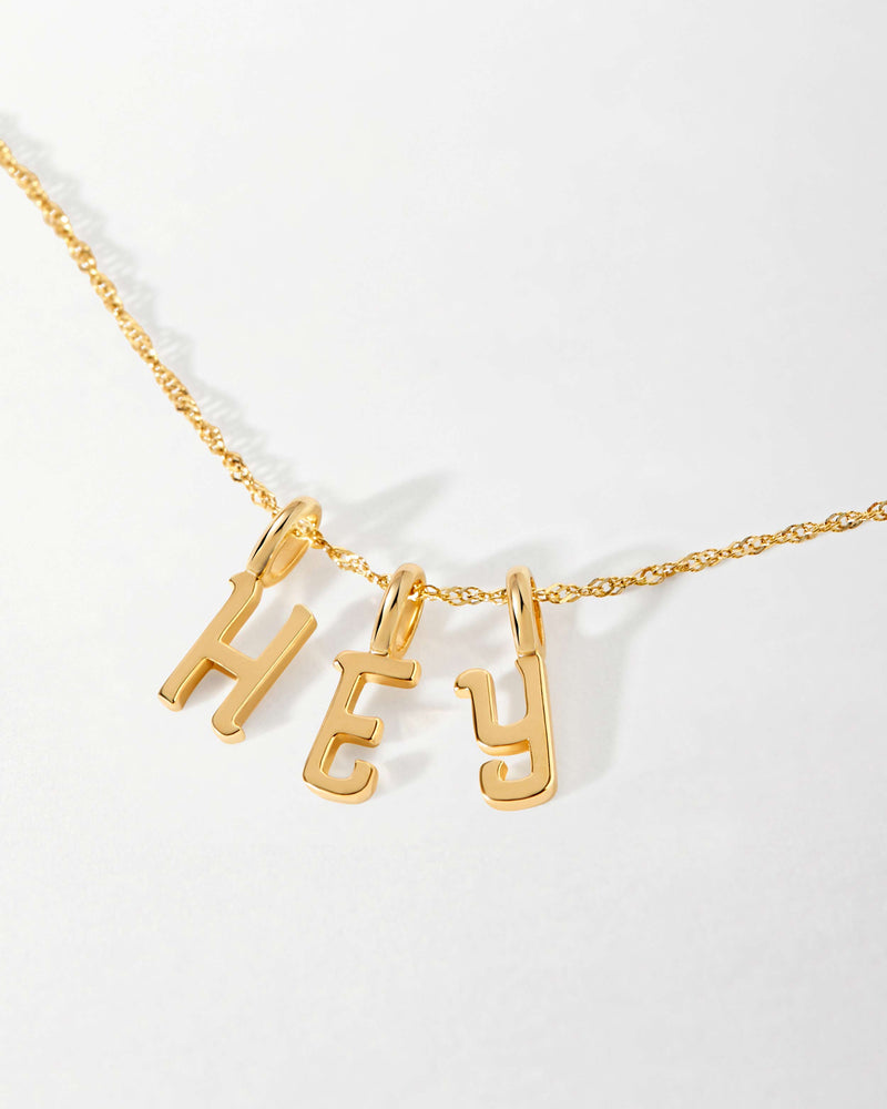 Solid Gold Initial Necklace EDGE of EMBER