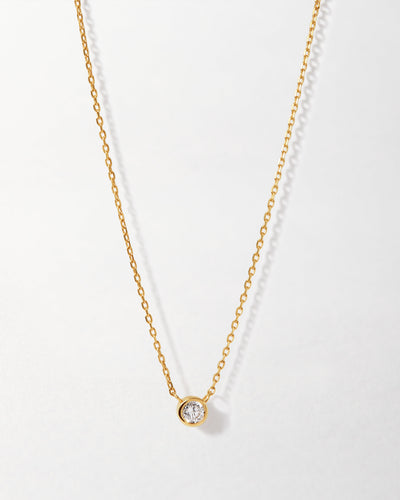 Solitaire Diamond Necklace - Yellow Gold