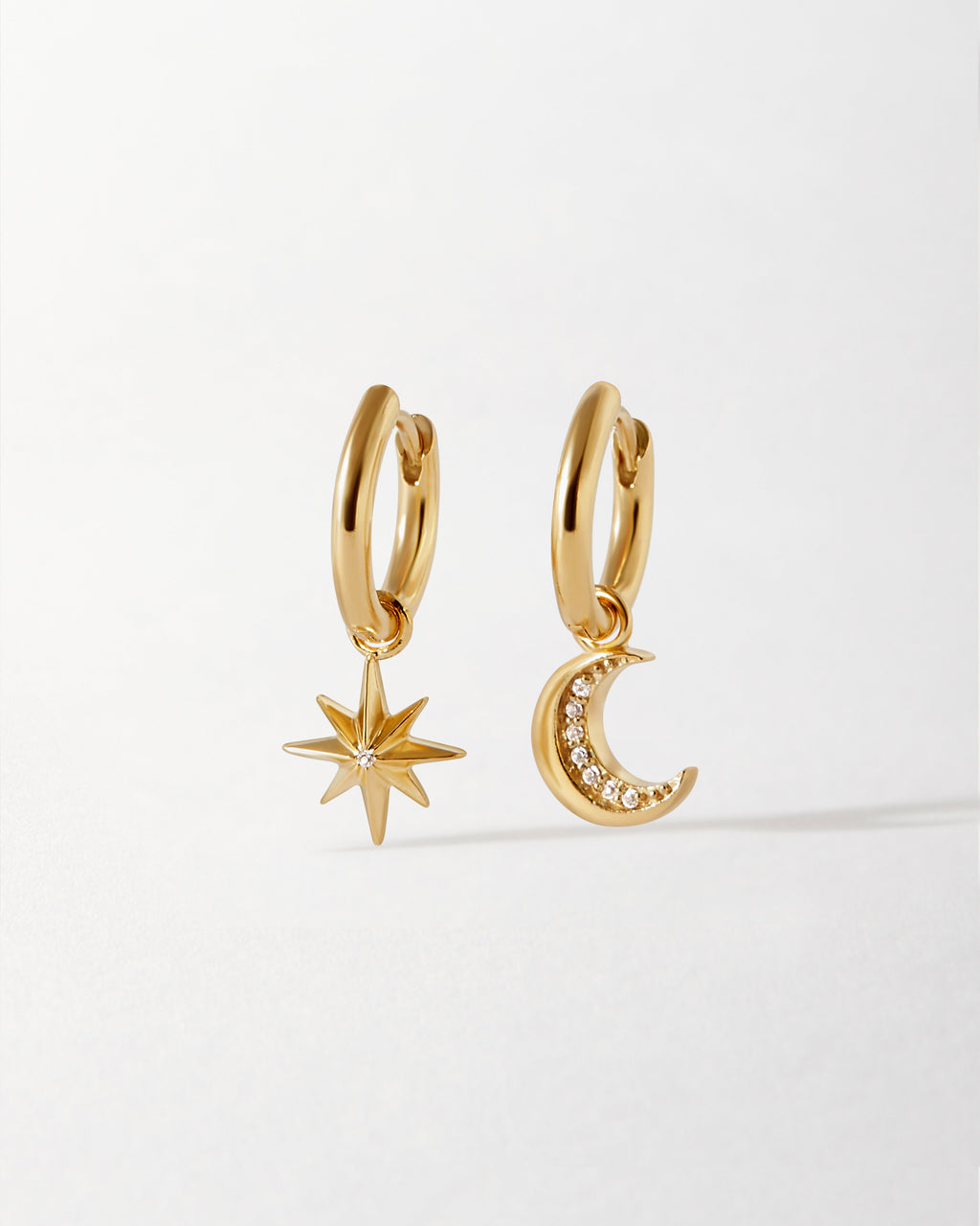 Star & Moon Charm Hoop Earrings - Sustainable Jewellery – EDGE of EMBER
