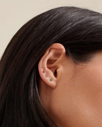 Garnet Diamond Stud Earrings