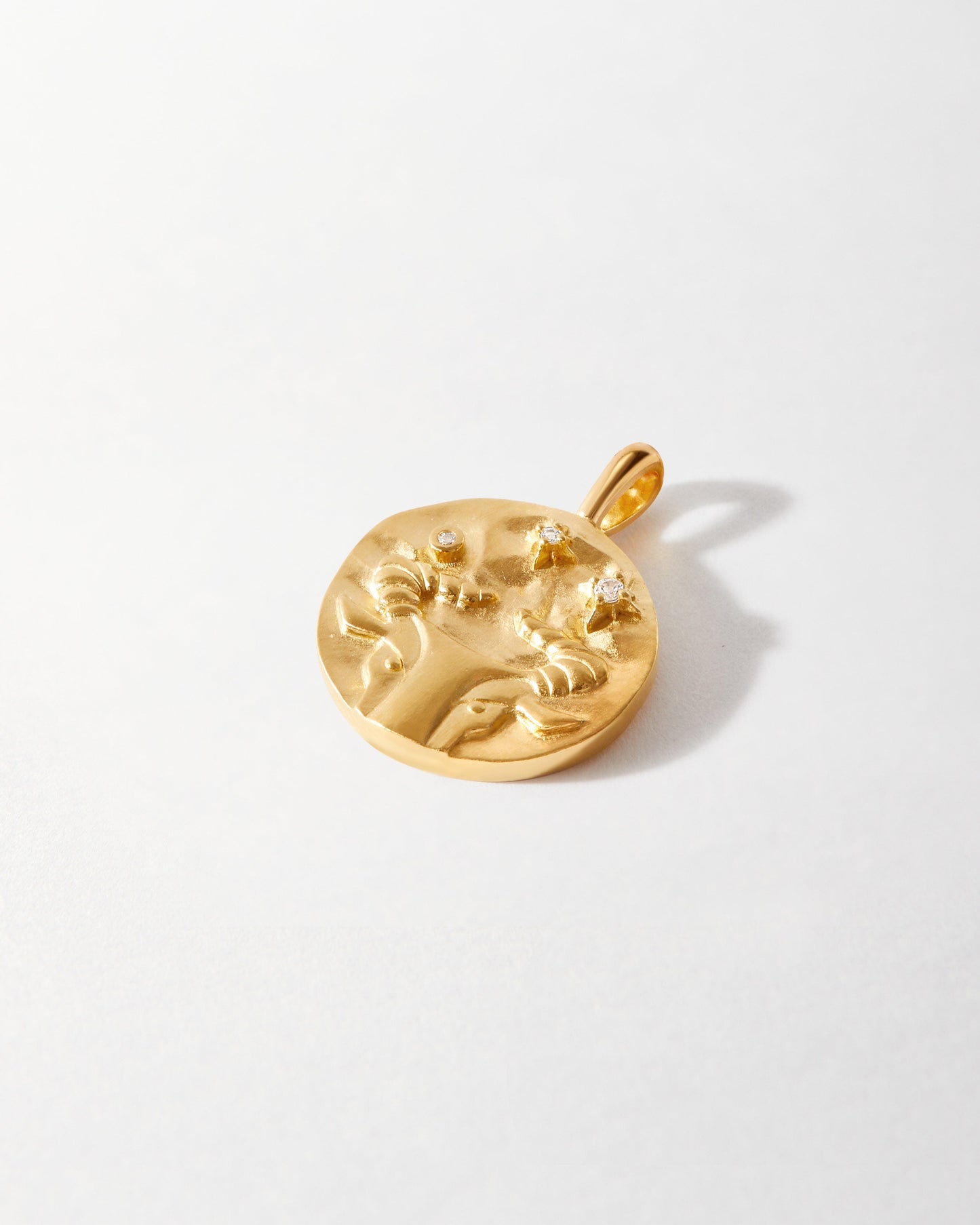 Zodiac Horoscope Pendant crafted in solid 14ct gold with lab-grown diamond accents, made from recycled metals and ethically sourced for considered jewellery that lasts.