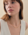 Gold Textured Oval Link Necklace