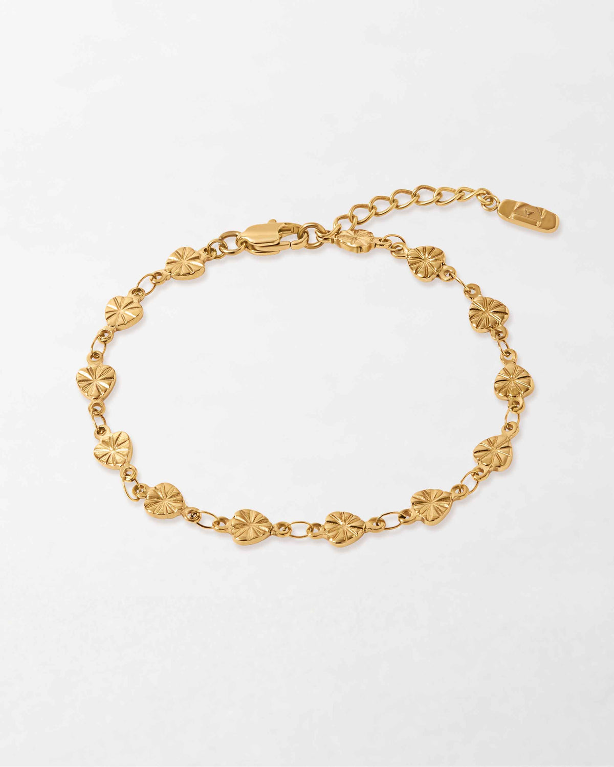 Gold Textured Geometric Link Bracelet