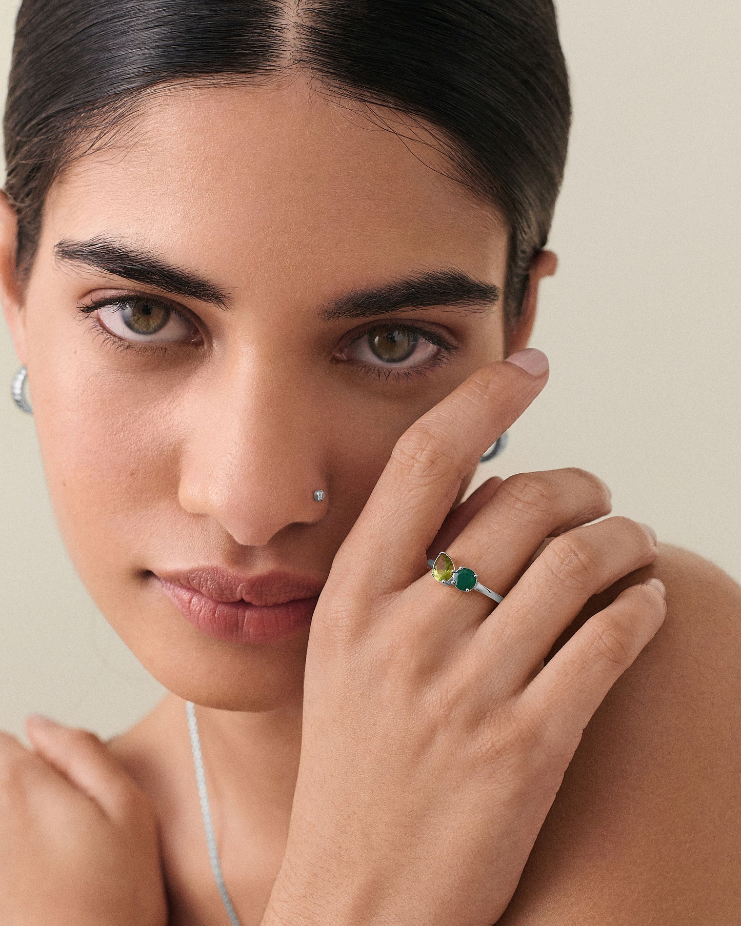 Toi Et Moi Customised Gemstone Ring - Silver