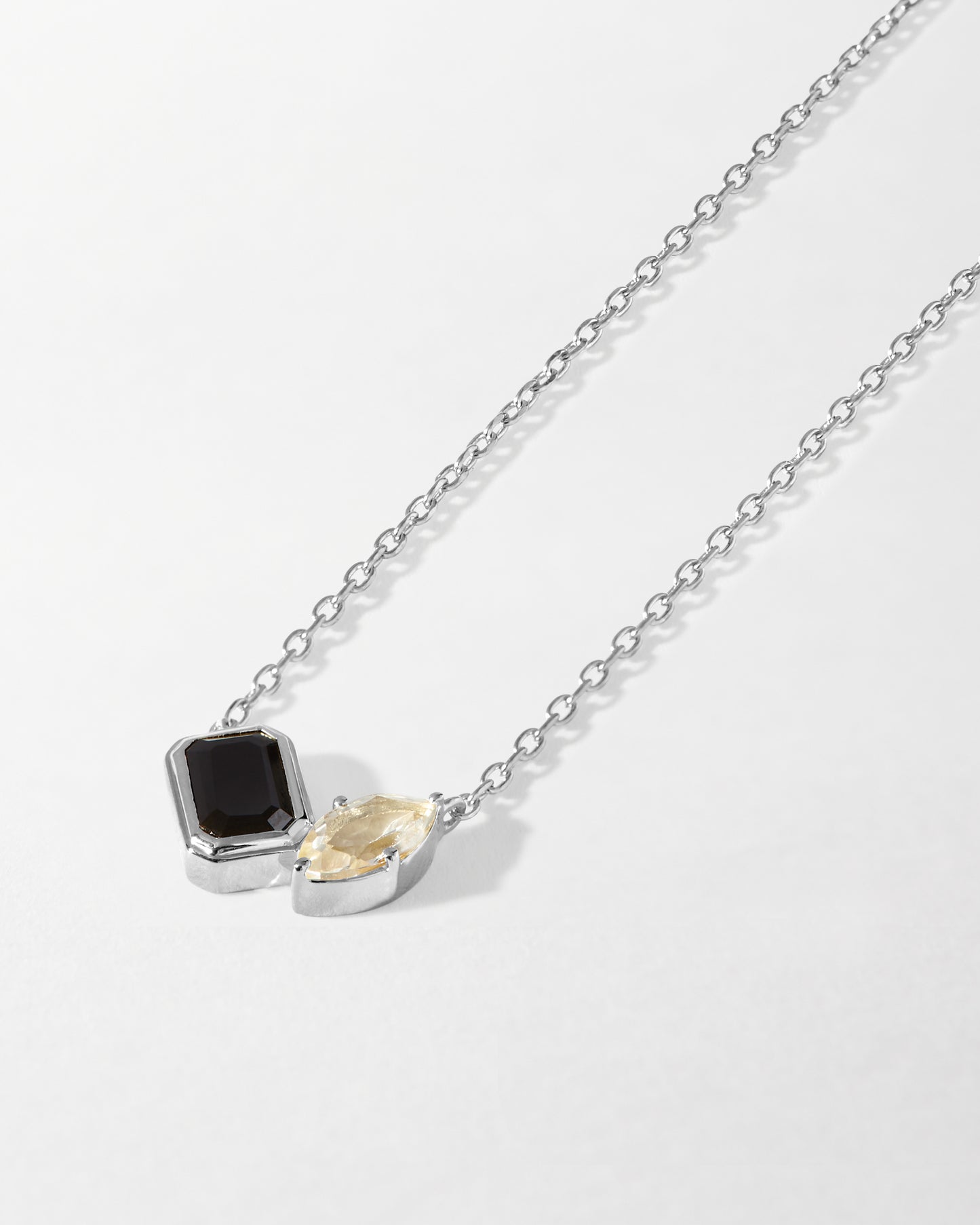 Toi Et Moi Customised Gemstone Necklace - Silver