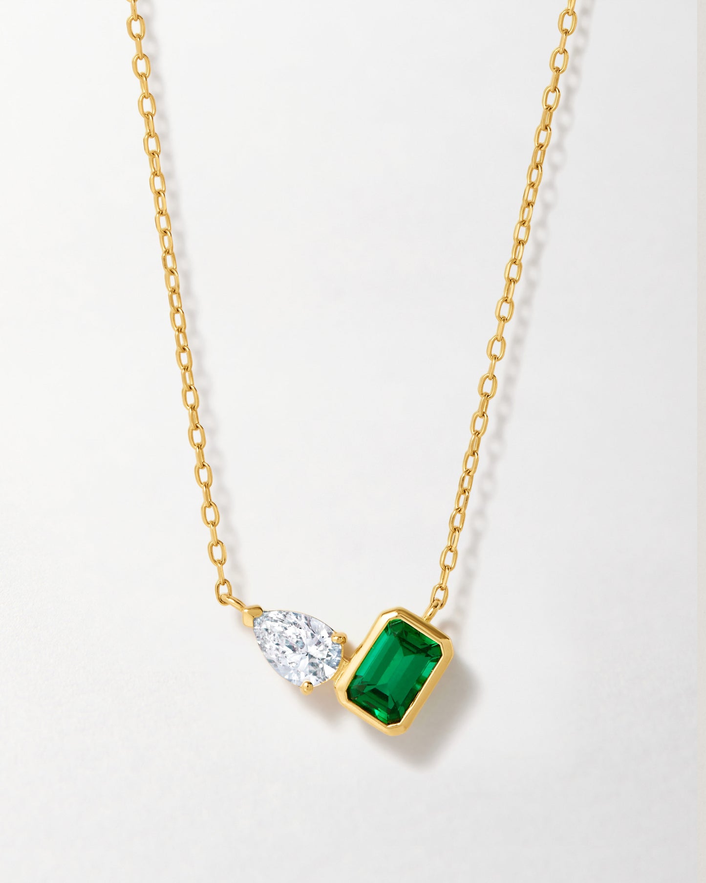Toi Et Moi Emerald and Diamond Necklace
