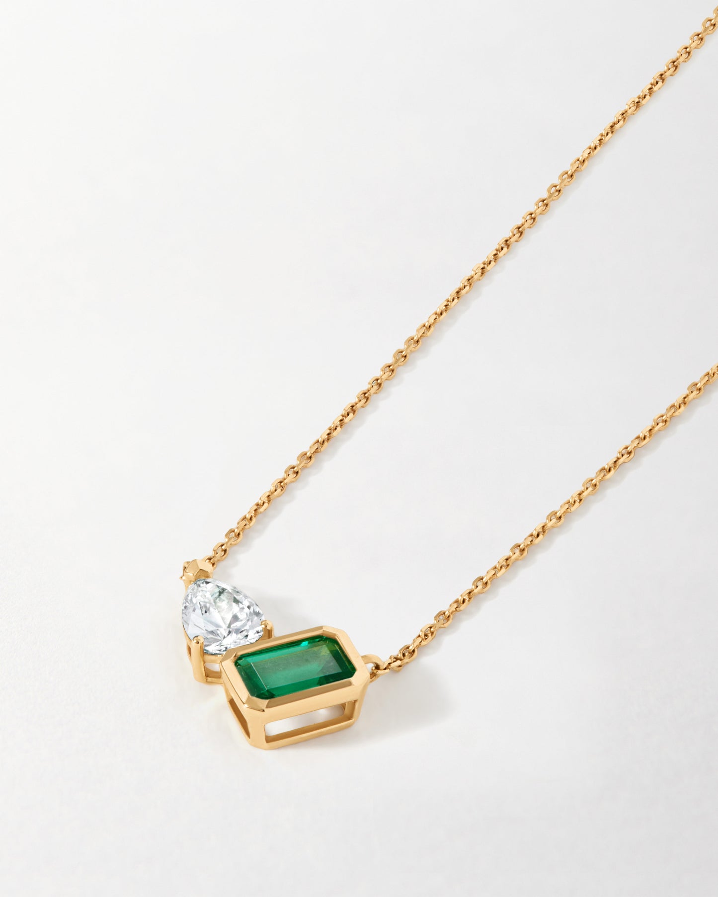 Toi Et Moi Emerald and Diamond Necklace
