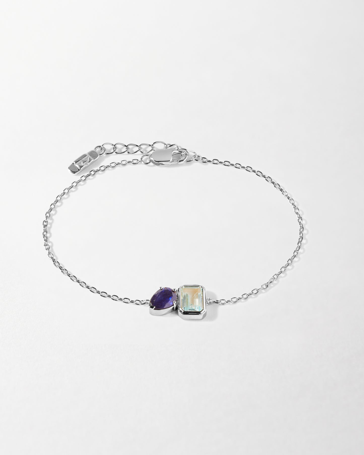 Toi Et Moi Customised Gemstone Bracelet - Silver