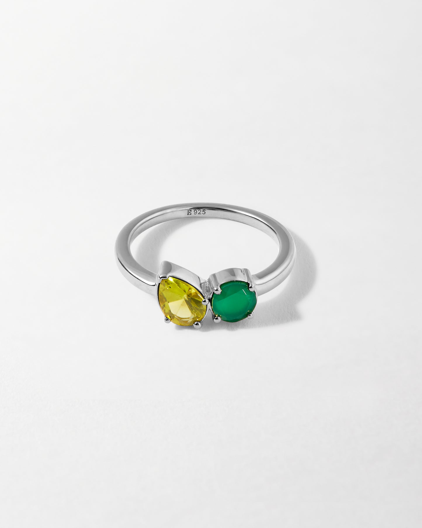 Toi Et Moi Customised Gemstone Ring - Silver