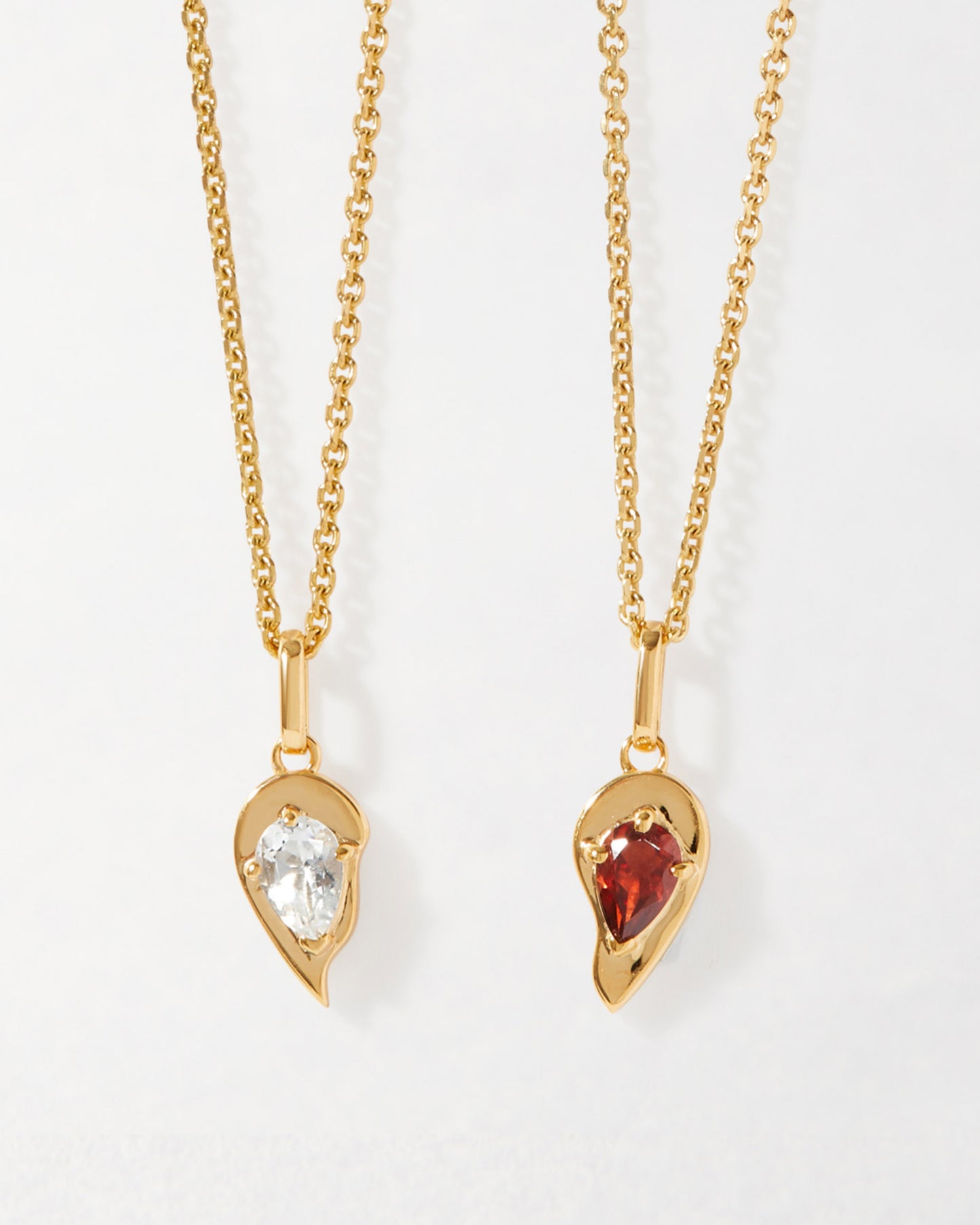 Toi et Moi Garnet & Topaz Friendship Necklaces
