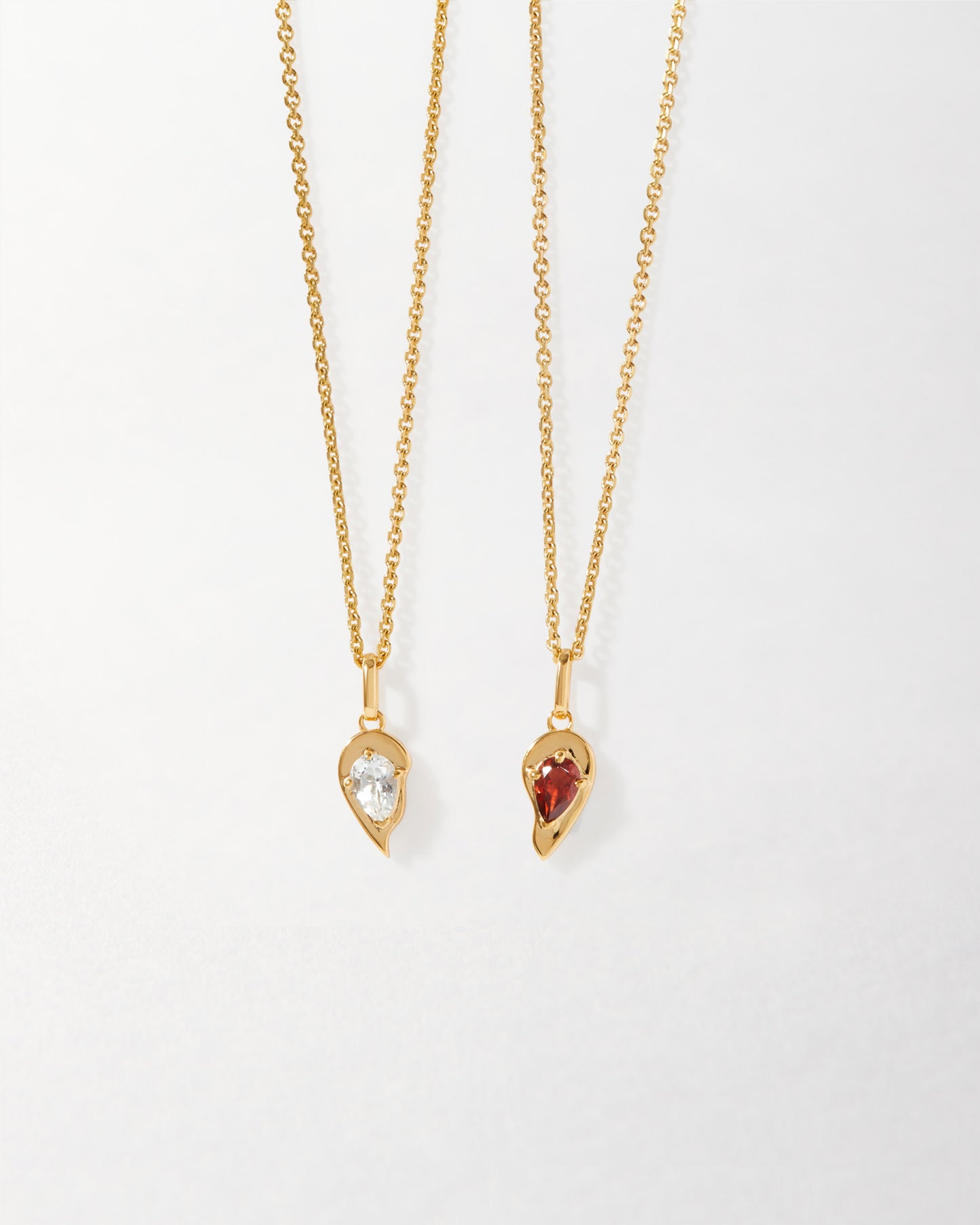 Toi et Moi Red & White Friendship Necklaces