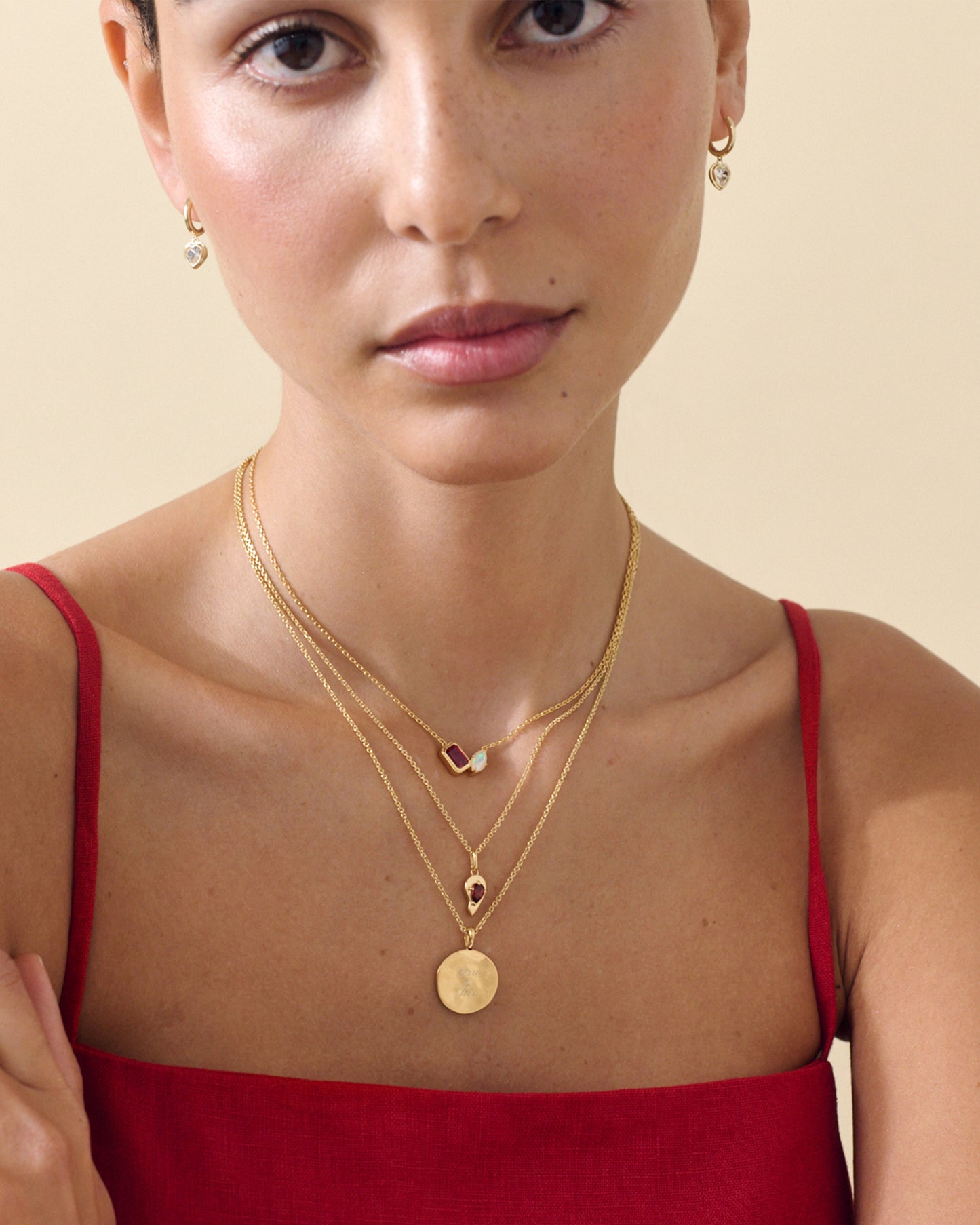 Toi et Moi Red & White Friendship Necklaces