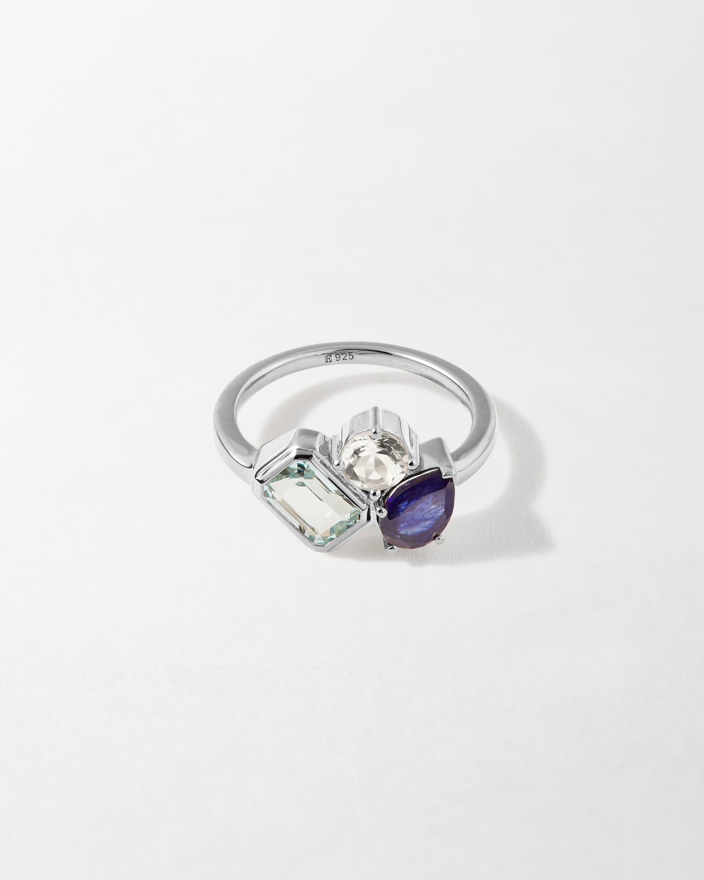 Trinity Customised Gemstone Ring - Silver
