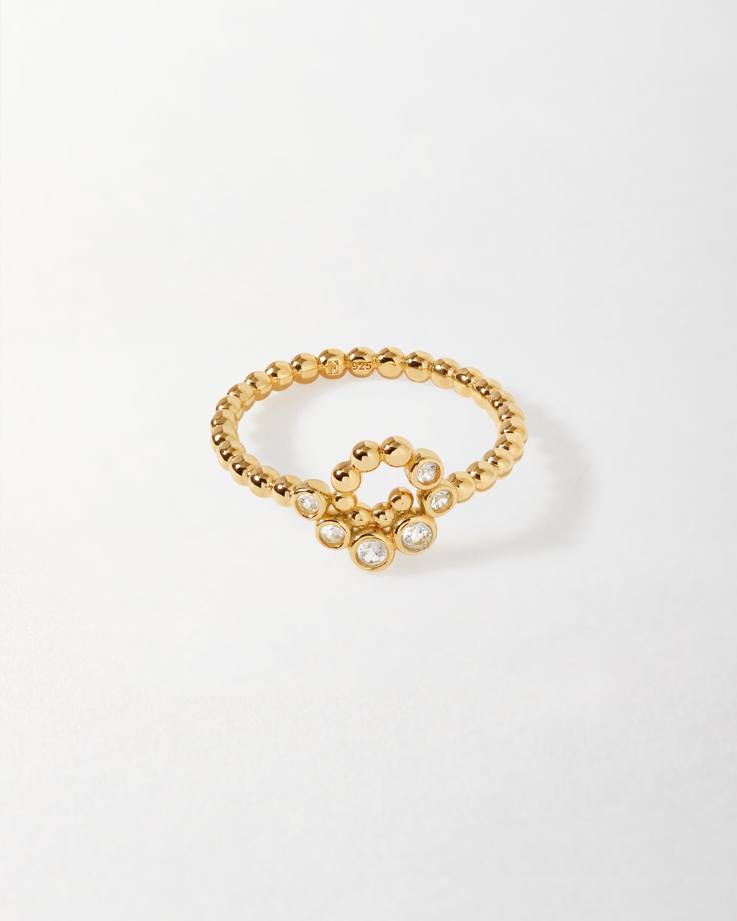 Twist White Sapphire Ring