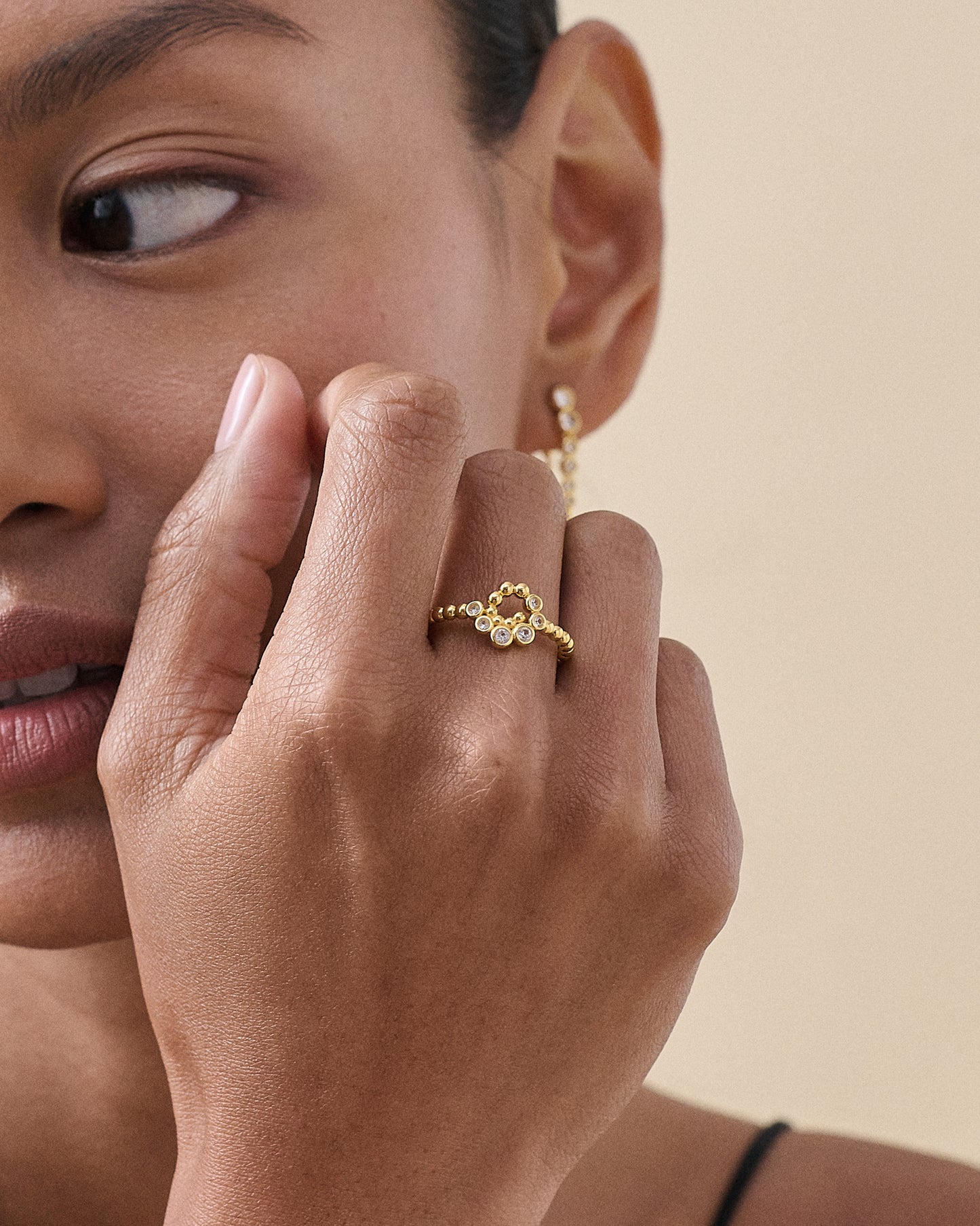 Twist White Sapphire Ring