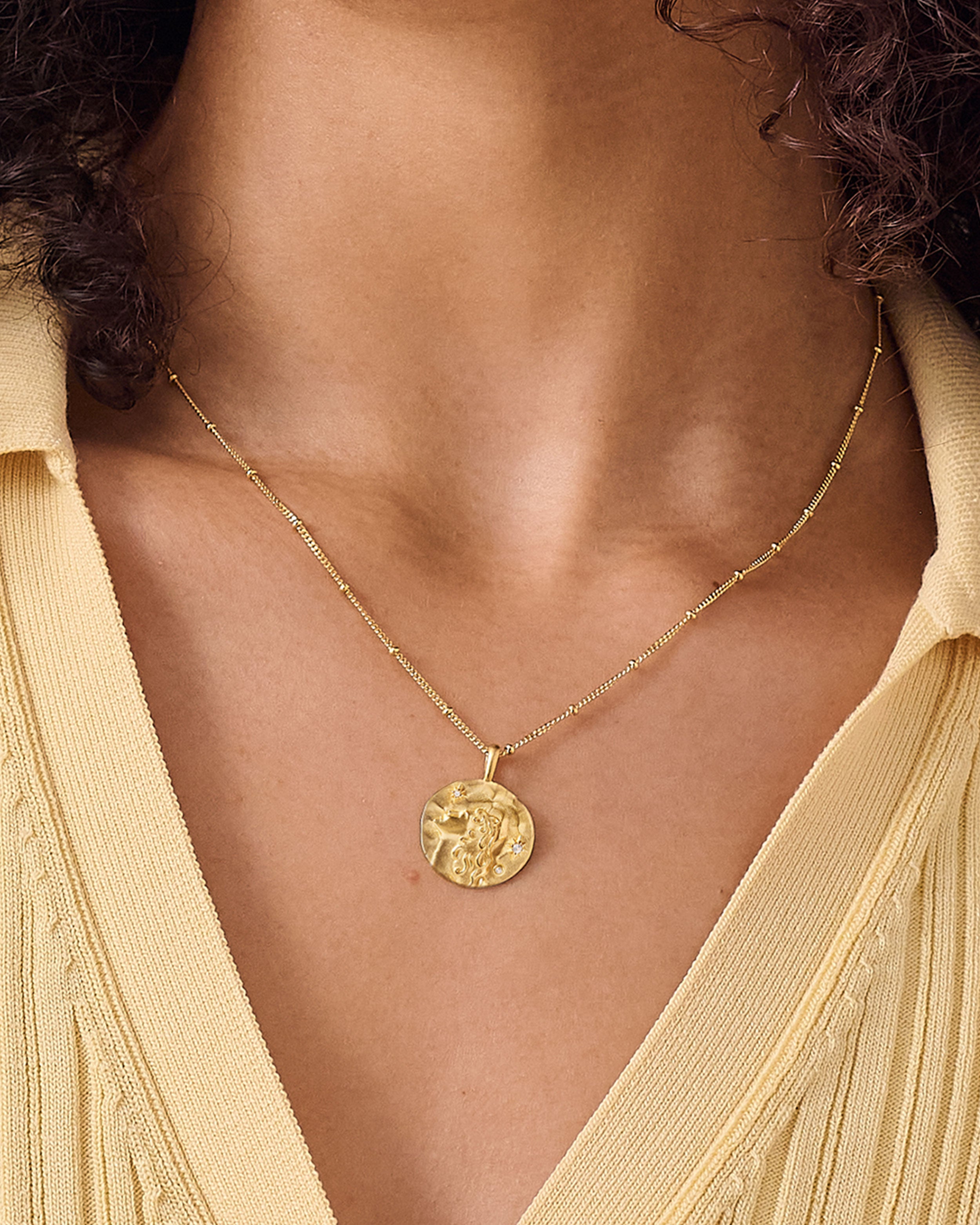 Virgo Zodiac Necklace | 18k Gold-Plated with Topaz – Edge of Ember