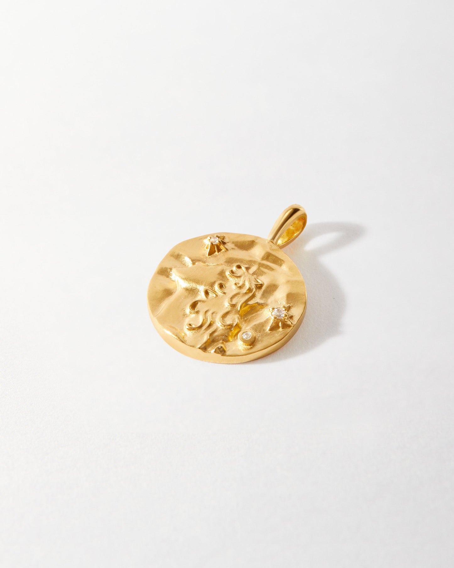 Zodiac Horoscope Pendant crafted from solid 14ct recycled gold with lab-grown diamonds, showcasing ethical sourcing and designed for everyday fine jewellery with free engraving.