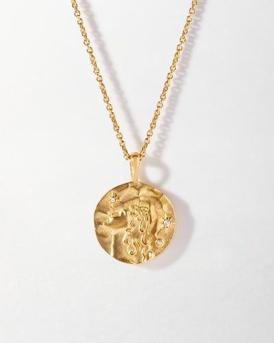 Virgo Zodiac Necklace with Stone Small - StyledU
