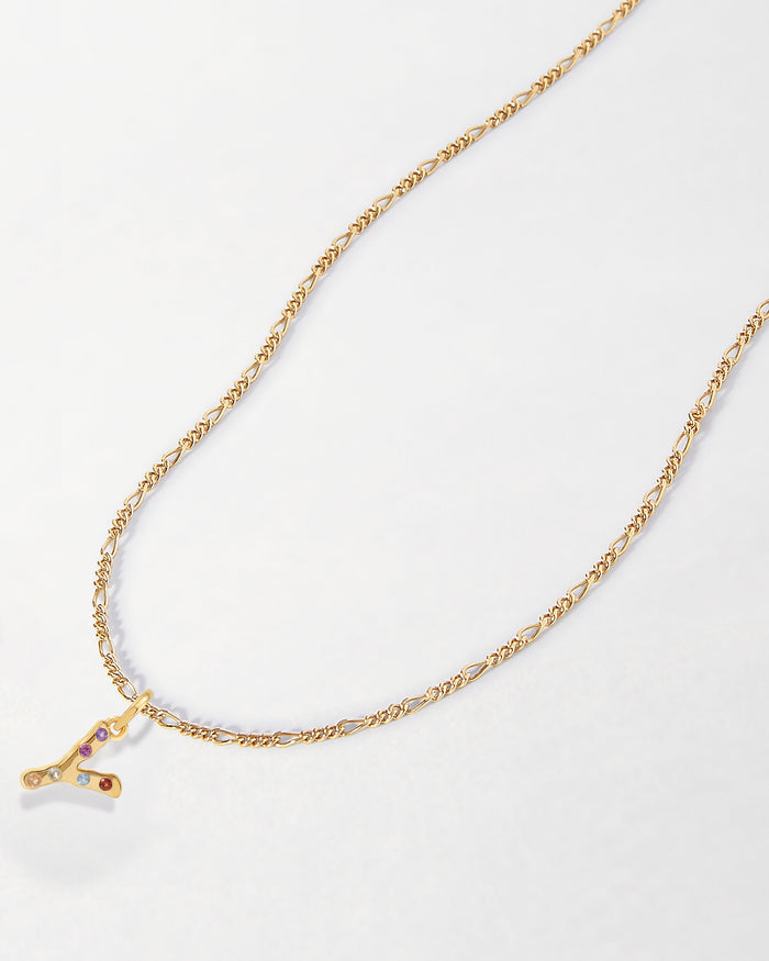 Rainbow Initial Necklace