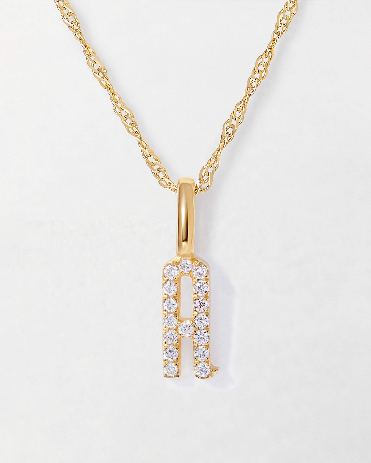Diamond Initial Necklace 14ct Gold and Diamond – EDGE of EMBER