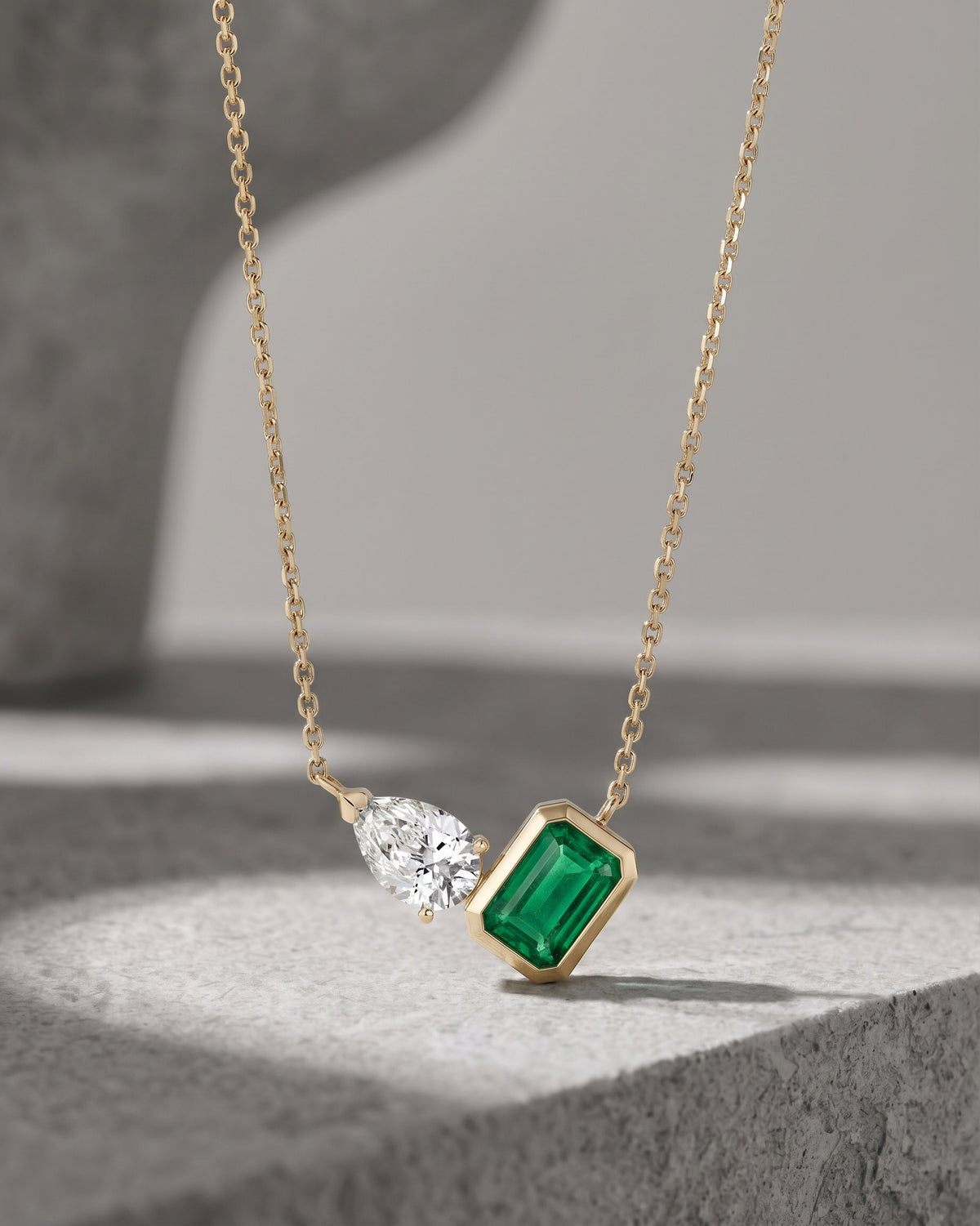 Toi Et Moi Emerald and Diamond Necklace