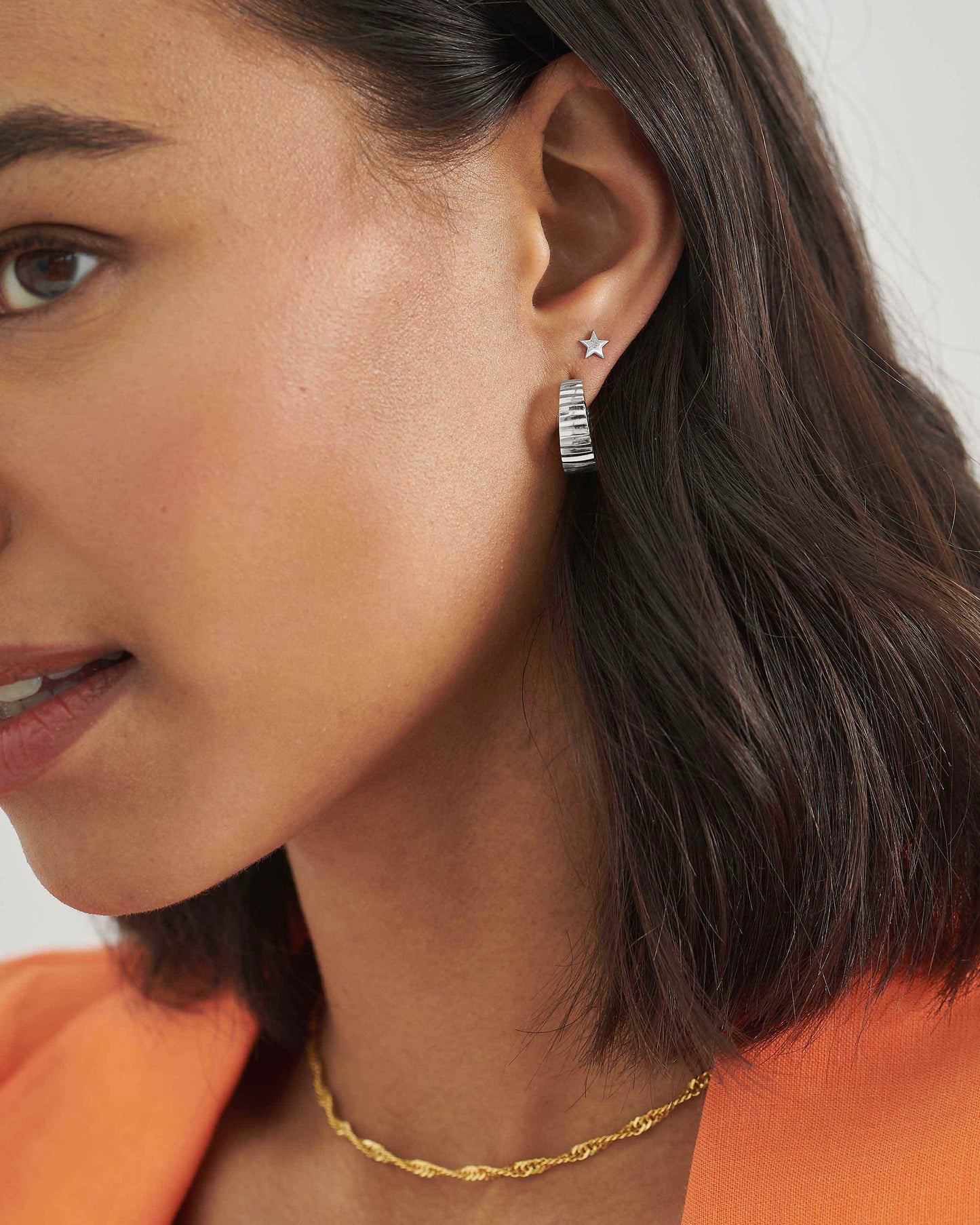 Flare Hoop Earrings - Silver