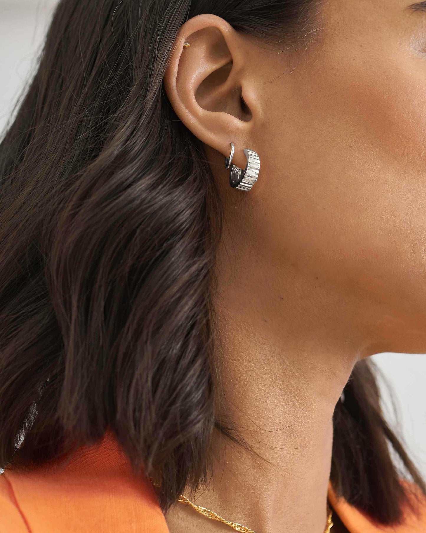 Flare Hoop Earrings - Silver