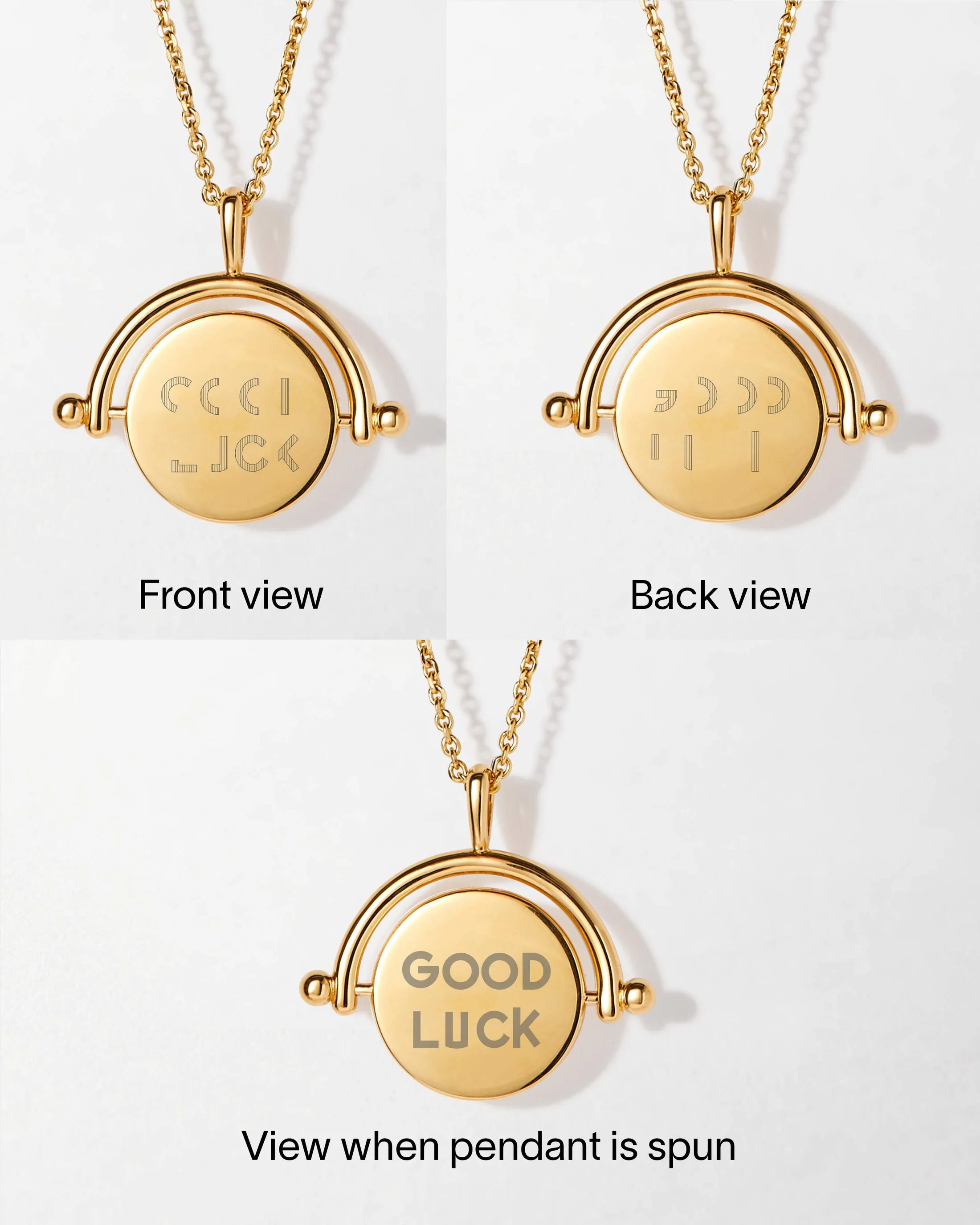 Hidden Message Spinner Necklace | 18k Gold Plated – EDGE of EMBER