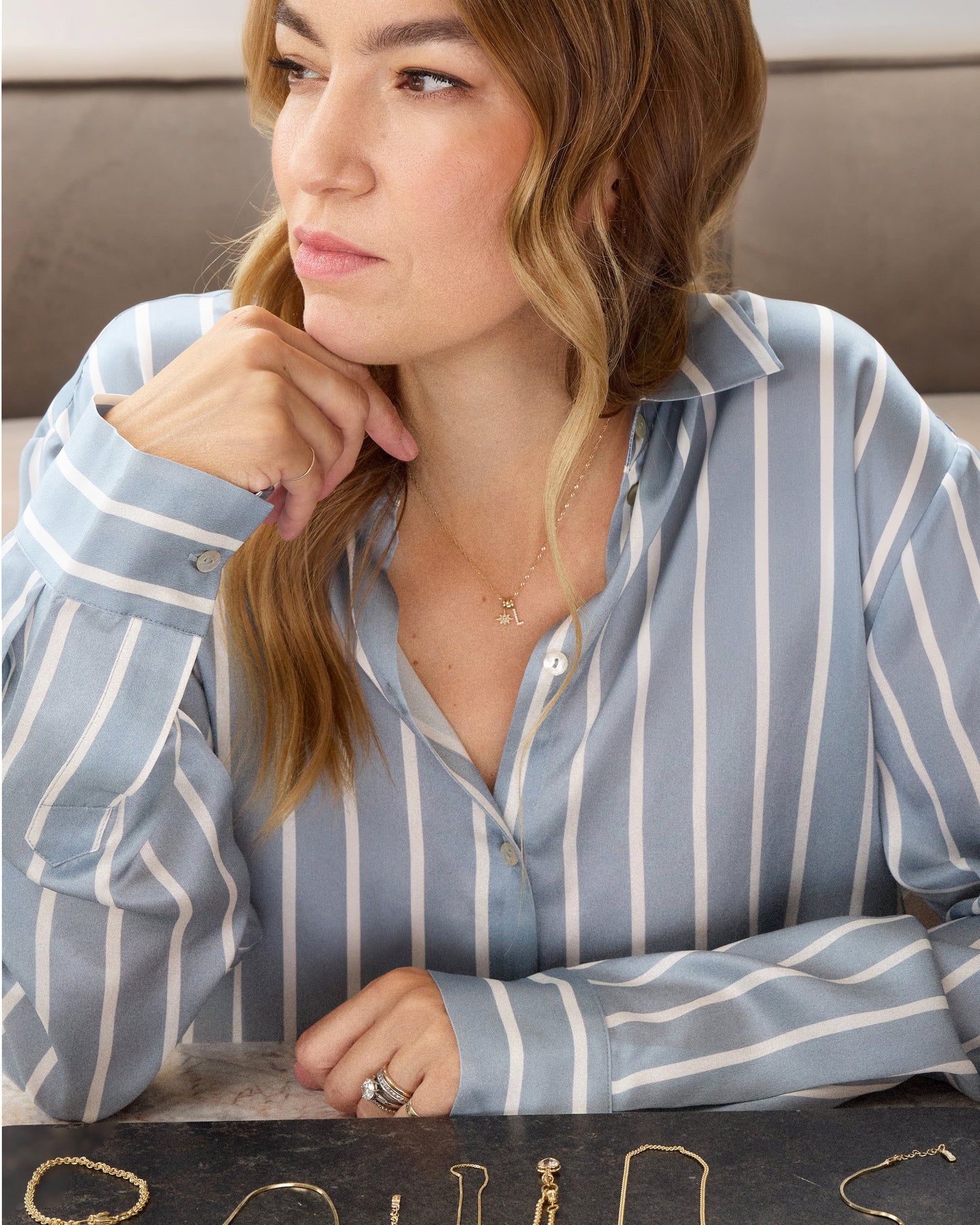Initial & Diamond Motif Necklace