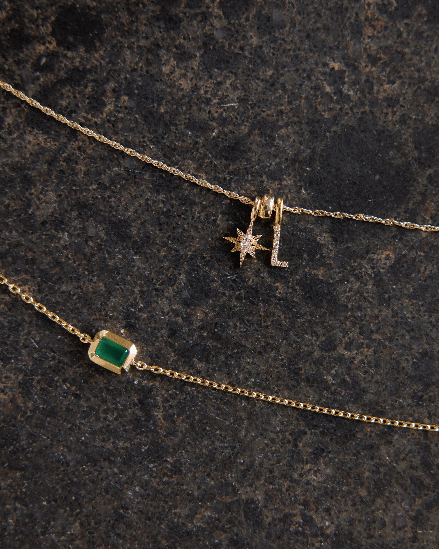 Initial & Diamond Motif Necklace