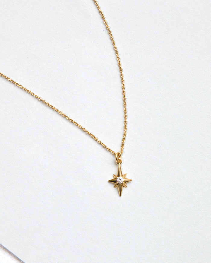 North Star Diamond Necklace - Yellow Gold