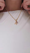 Initial Deco Birthstone Globe Necklace