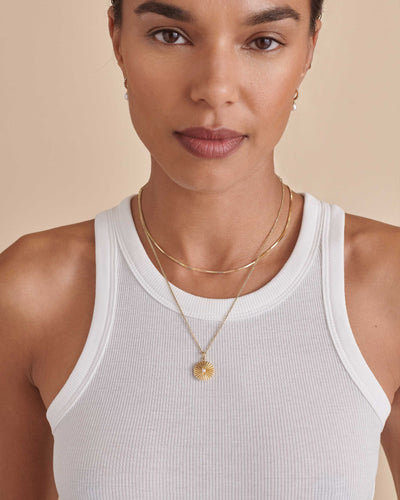 Radiant Pearl Locket Necklace - Gold