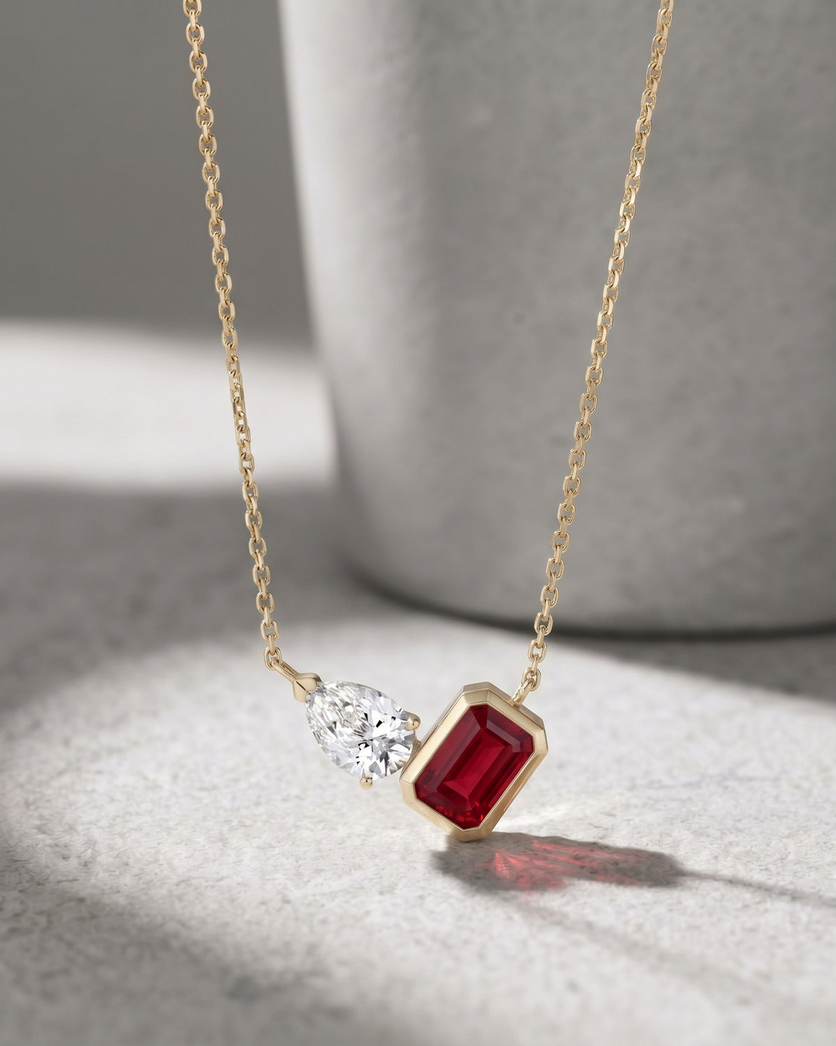 Toi Et Moi Ruby and Diamond Necklace
