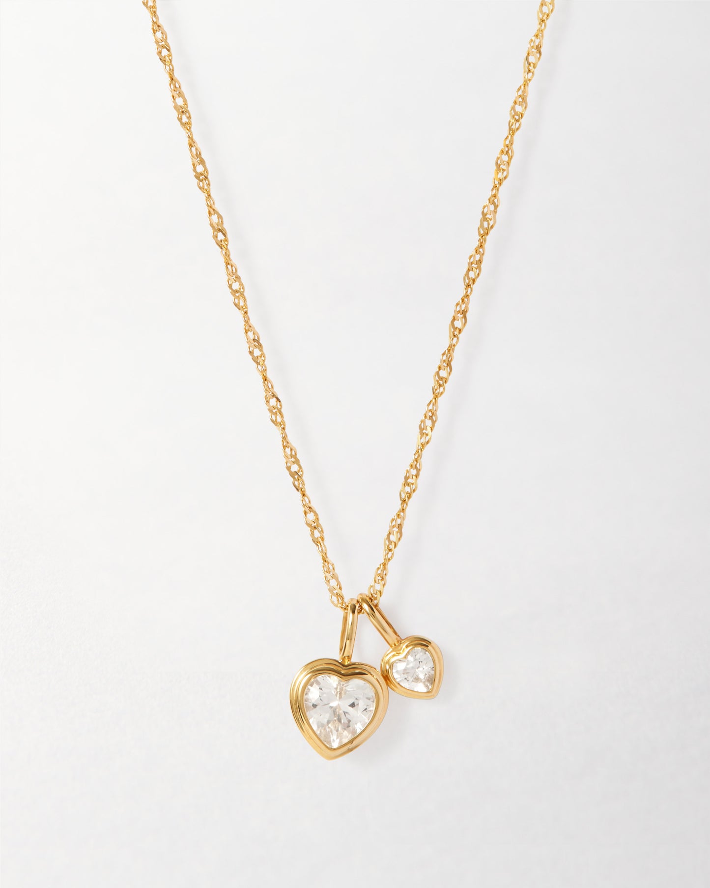 Heart Set Necklaces -  Cultured White Sapphire