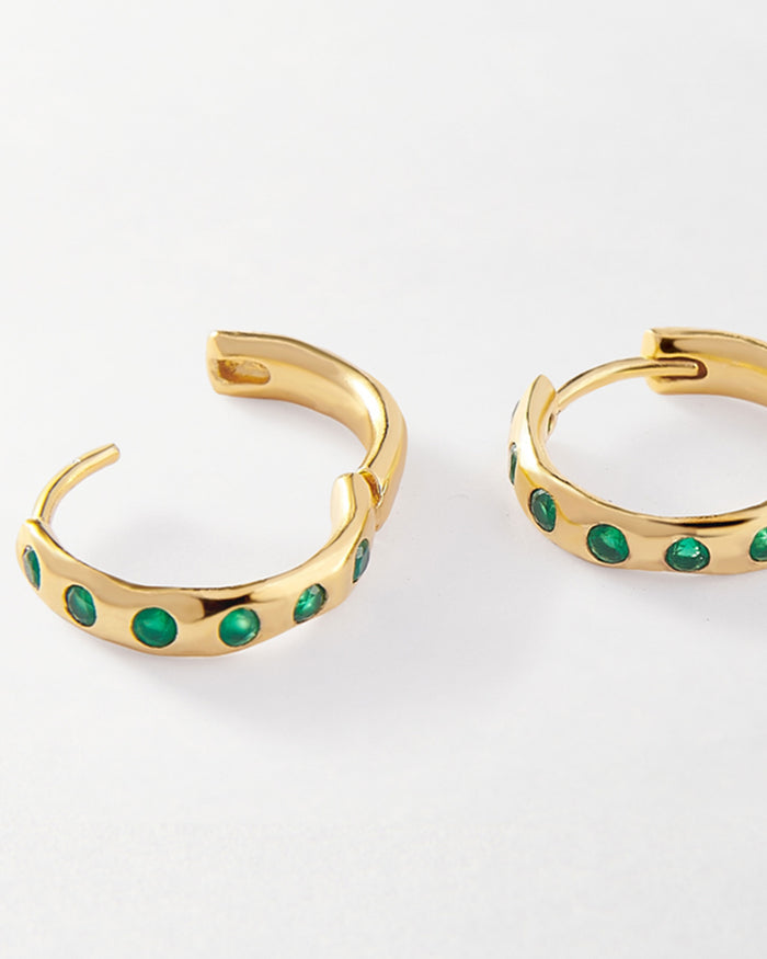 Solstice Green Onyx Earrings - Gold