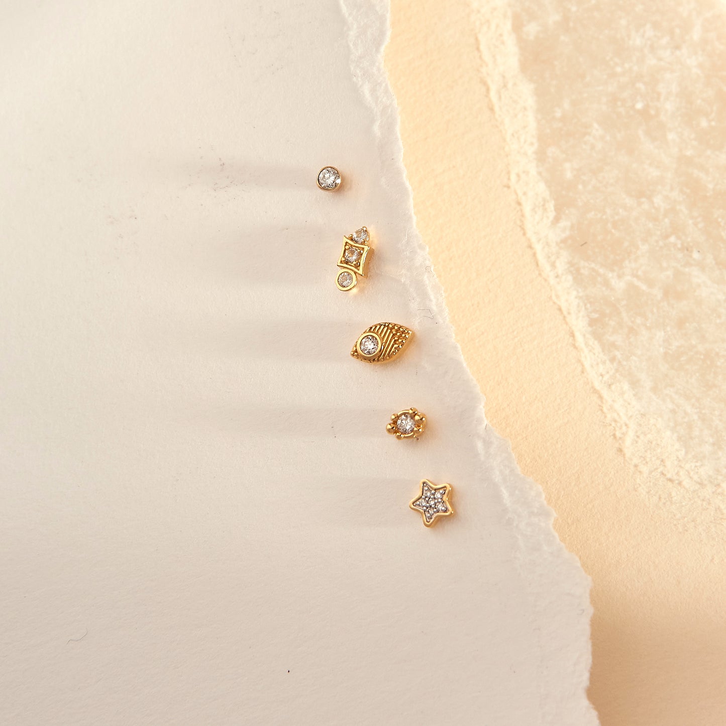 Cluster Diamond Stud Earrings - Yellow Gold
