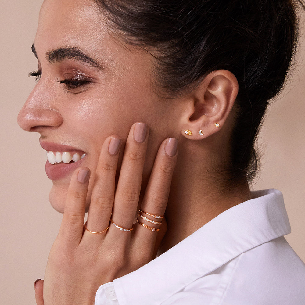Gold ring hotsell stud earrings