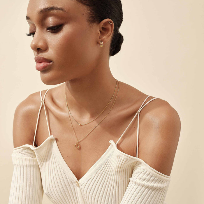 Victoria Diamond Halo Necklace