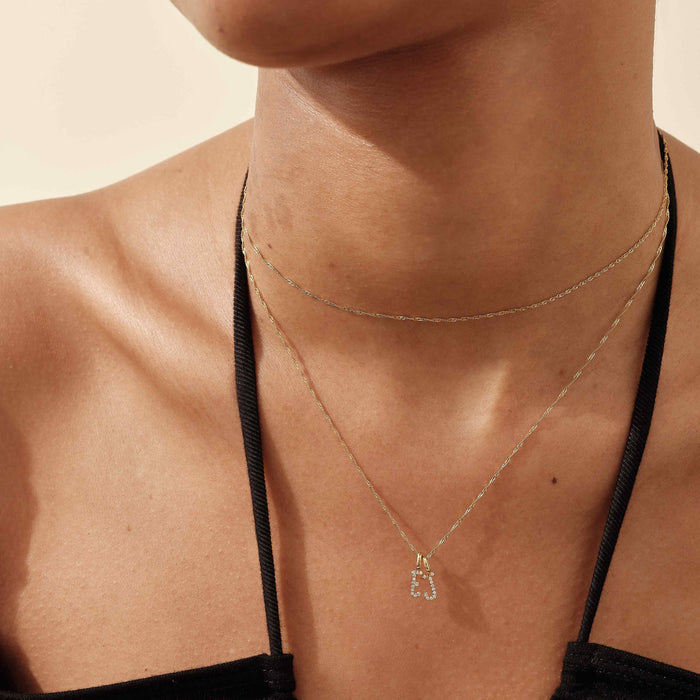 Double Initial Diamond Necklace