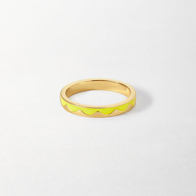 Wave Yellow Stacker Ring