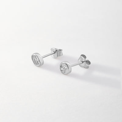 Victoria Coin Stud Earrings - Silver